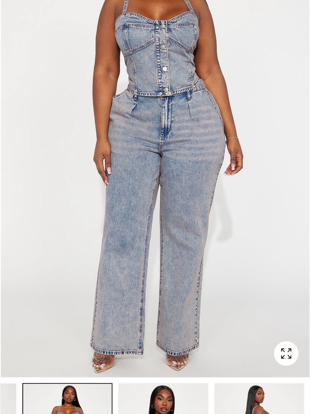 Fashion Nova Light Blue High-Rise Wide Leg Jeans